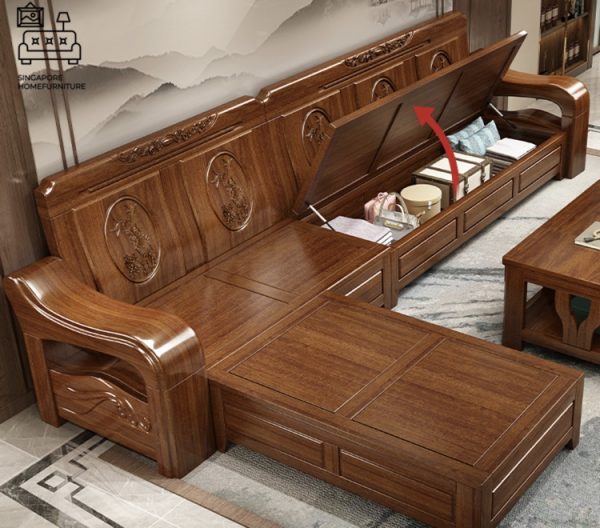 Albacete Wooden Sofa Singapore Storage Sofa Singapore SingaporeHomeFurniture