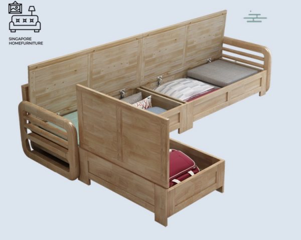 TARRAGONA® Storage Sofa | Wooden Sofa | L Shape Sofa | Multiple Seaters | $$ - Image 13