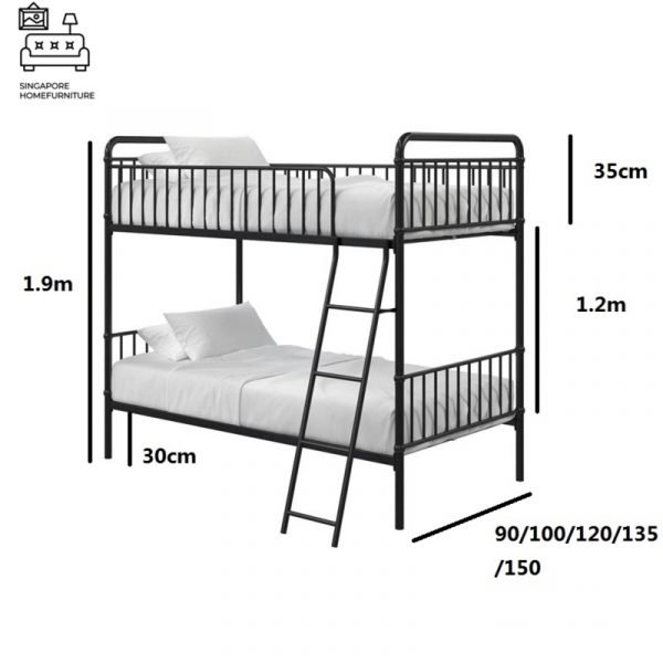 COUVIN® Loft Bed Frame | Space-Saving | 3 Sizes: Single, Small Double, Queen | 3 Colours | Option: Mattress | $$ - Image 7