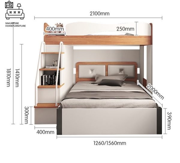 Florenville Double Decker Bed Frame Singapore Bunk Bed Singapore SingaporeHomeFurniture