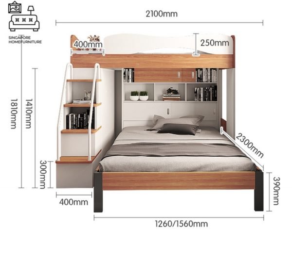 Florenville Double Decker Bed Frame Singapore Bunk Bed Singapore SingaporeHomeFurniture