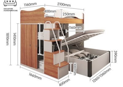Florenville Double Decker Bed Frame Singapore Bunk Bed Singapore SingaporeHomeFurniture