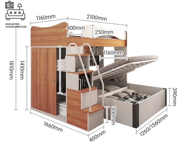 Florenville Double Decker Bed Frame Singapore Bunk Bed Singapore SingaporeHomeFurniture