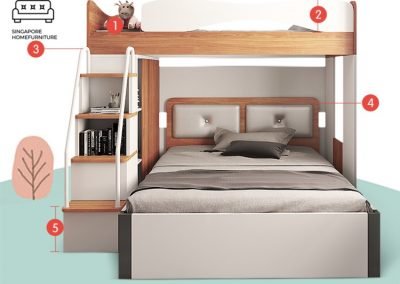 Florenville Double Decker Bed Frame Singapore Bunk Bed Singapore SingaporeHomeFurniture