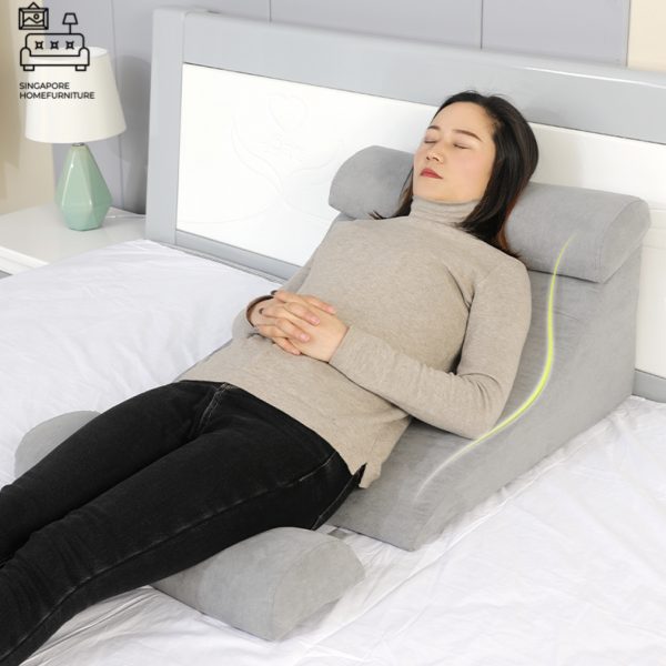 FRIBOURG® Wedge Pillow | Slip Prevention | Hard Sponge Material + Fleece Exterior | FREE Side Pillows | Multiple Colour Selection | $$ - Image 2