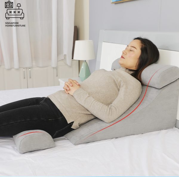 FRIBOURG® Wedge Pillow | Slip Prevention | Hard Sponge Material + Fleece Exterior | FREE Side Pillows | Multiple Colour Selection | $$ - Image 11