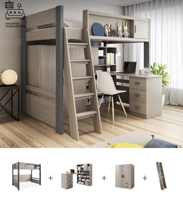 HERVE® Loft Bed Frame | Space-Saving | 2 Sizes: Small Double, Queen | Option: Mattress | $$$ - Image 20