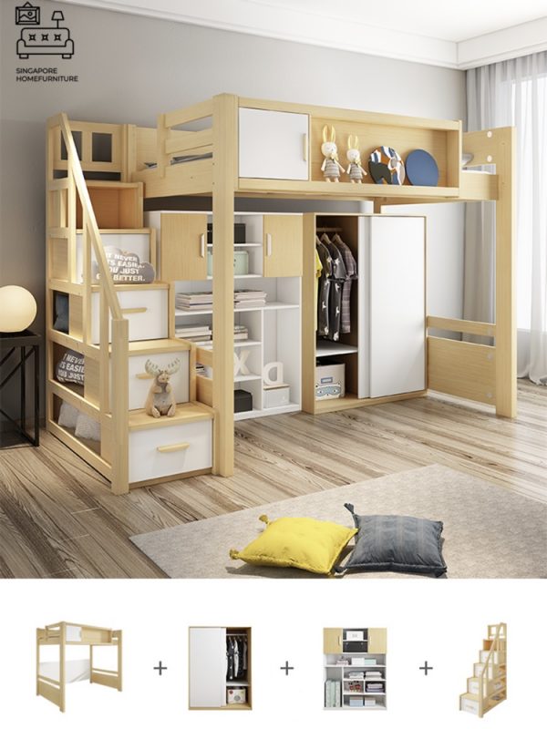 HERVE® Loft Bed Frame | Space-Saving | 2 Sizes: Small Double, Queen | Option: Mattress | $$$ - Image 14
