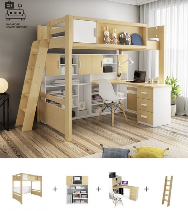 HERVE® Loft Bed Frame | Space-Saving | 2 Sizes: Small Double, Queen | Option: Mattress | $$$ - Image 13