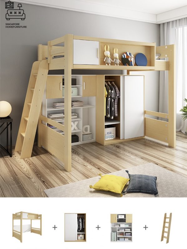 HERVE® Loft Bed Frame | Space-Saving | 2 Sizes: Small Double, Queen | Option: Mattress | $$$ - Image 12