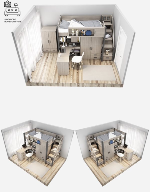 HERVE® Loft Bed Frame | Space-Saving | 2 Sizes: Small Double, Queen | Option: Mattress | $$$ - Image 27