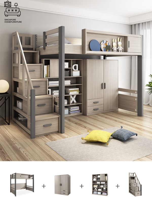 HERVE® Loft Bed Frame | Space-Saving | 2 Sizes: Small Double, Queen | Option: Mattress | $$$ - Image 23