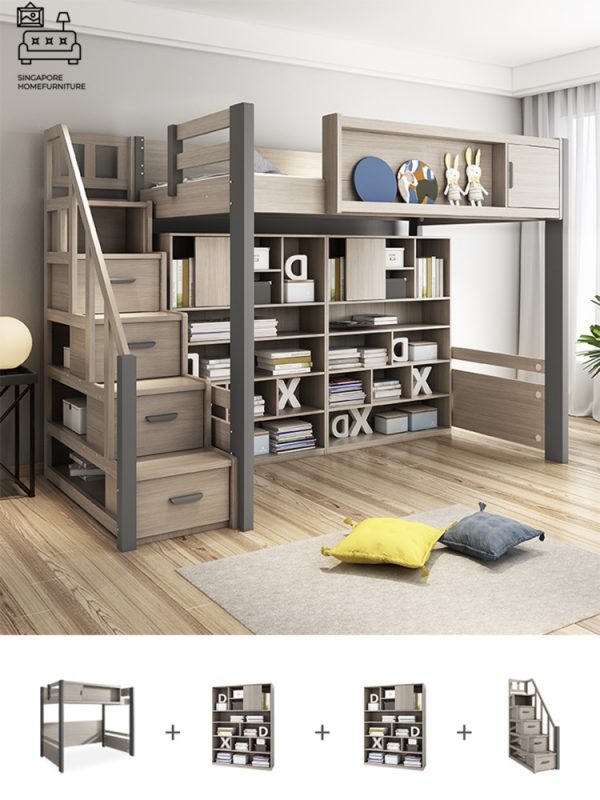HERVE® Loft Bed Frame | Space-Saving | 2 Sizes: Small Double, Queen | Option: Mattress | $$$ - Image 22