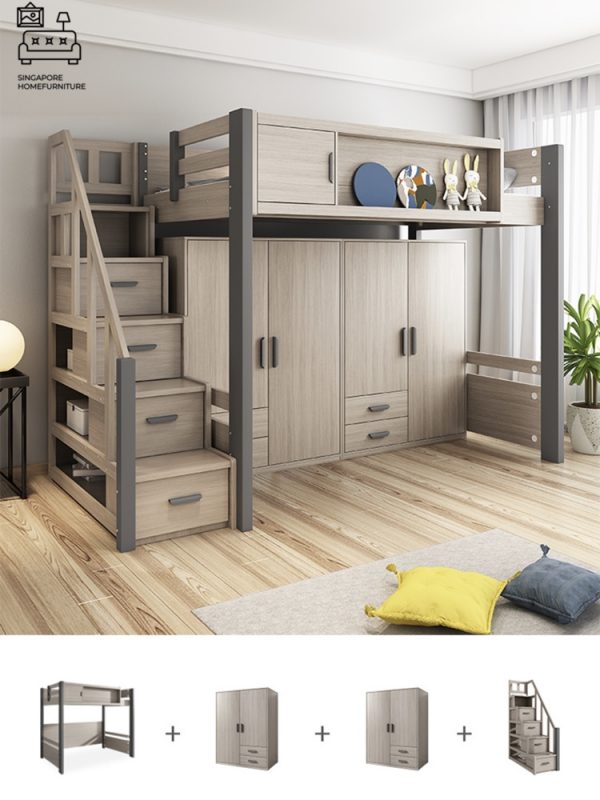 HERVE® Loft Bed Frame | Space-Saving | 2 Sizes: Small Double, Queen | Option: Mattress | $$$ - Image 21