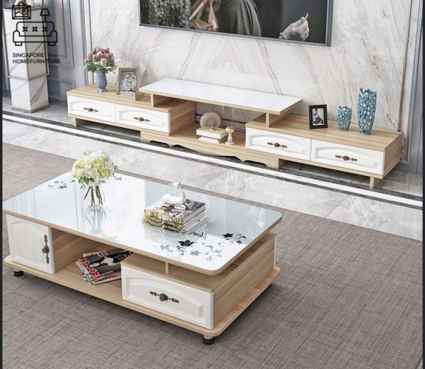 Houten Glass Coffee Table Singapore