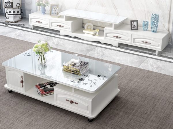 Houten Glass Coffee Table Singapore