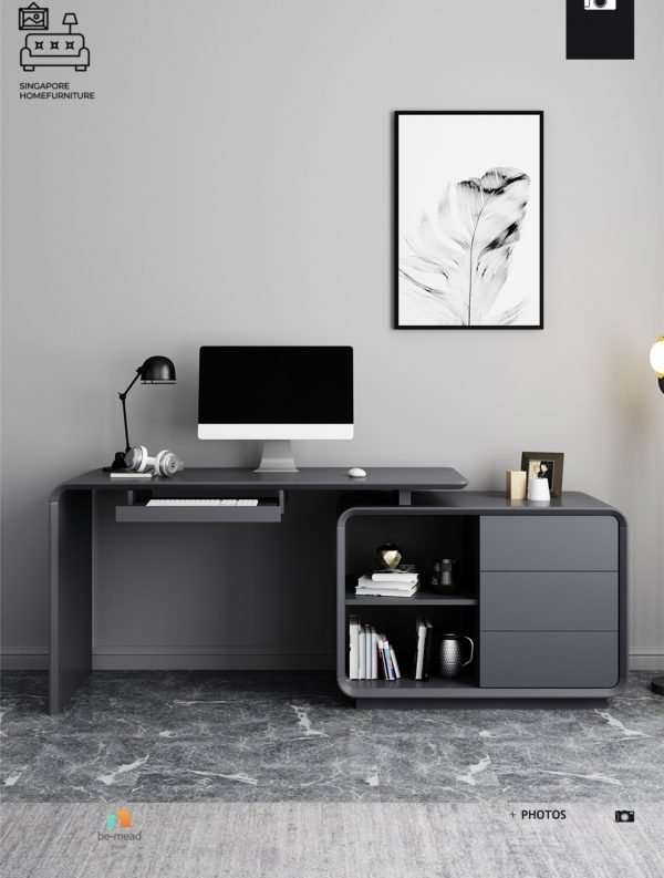 OPOLE® L Shape Study Table | Swivel Table | 3 Lengths: 1200mm, 1400mm, 1600mm | $$$ - Image 13