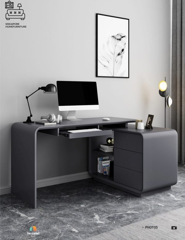 OPOLE® L Shape Study Table | Swivel Table | 3 Lengths: 1200mm, 1400mm, 1600mm | $$$ - Image 11