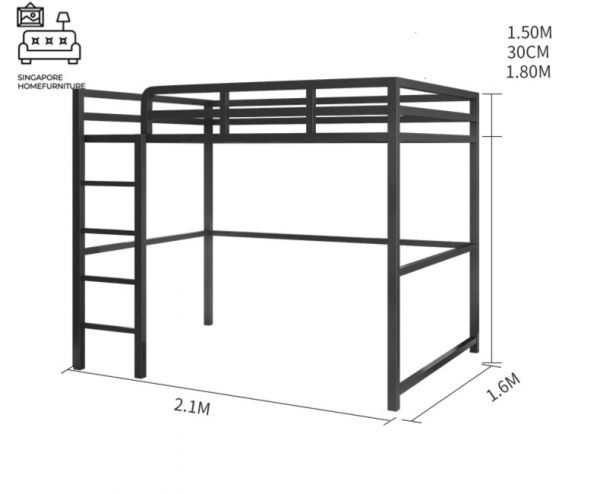 OUDENBURG® Loft Bed Frame (C) | Space-Saving | 2 Sizes: Small Double, Queen | 4 Designs | Option: Mattress | $$$ - Image 6