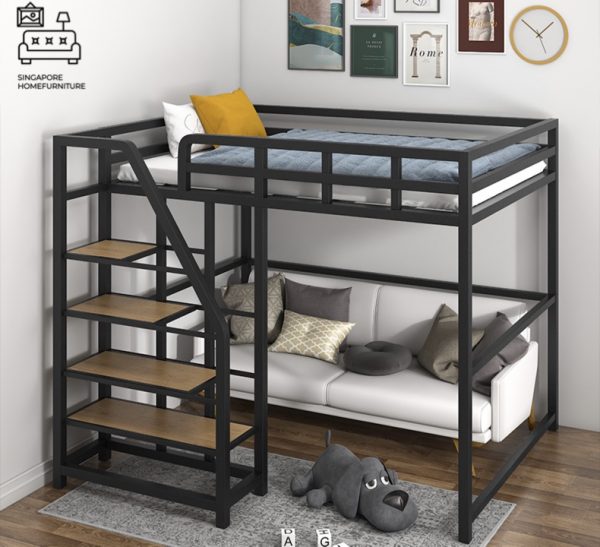 OUDENBURG® Loft Bed Frame (C) | Space-Saving | 2 Sizes: Small Double, Queen | 4 Designs | Option: Mattress | $$$ - Image 12