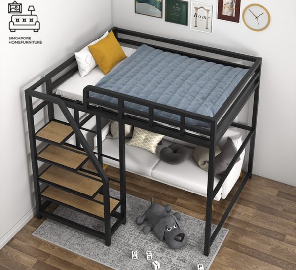 OUDENBURG® Loft Bed Frame (C) | Space-Saving | 2 Sizes: Small Double, Queen | 4 Designs | Option: Mattress | $$$ - Image 11
