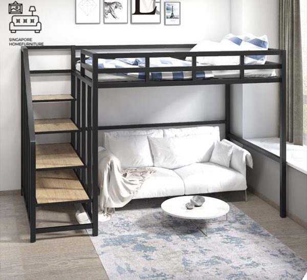 OUDENBURG® Loft Bed Frame (C) | Space-Saving | 2 Sizes: Small Double, Queen | 4 Designs | Option: Mattress | $$$ - Image 7