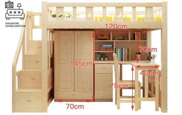 PEER® Loft Bed Frame | Space-Saving | 2 Sizes: Small Double, Queen | 5 Colour Option | Option: Mattress | $$$ - Image 4