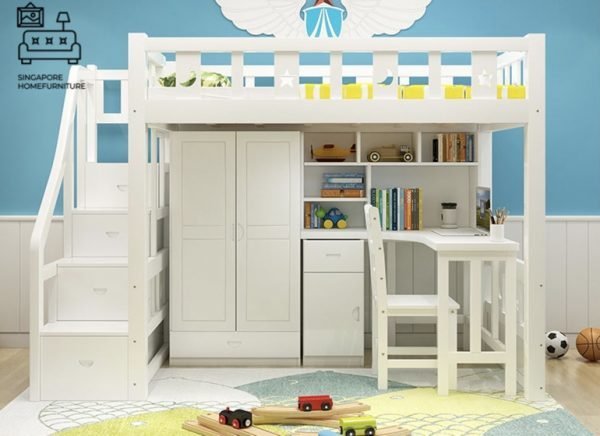 PEER® Loft Bed Frame | Space-Saving | 2 Sizes: Small Double, Queen | 5 Colour Option | Option: Mattress | $$$ - Image 14