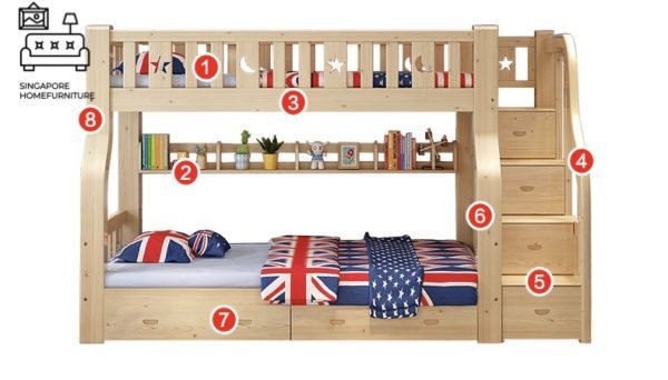Stavelot Double Decker Bed Frame Singapore Bunk Bed Singapore SingaporeHomeFurniture
