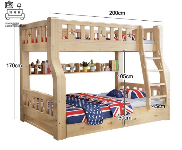Stavelot Double Decker Bed Frame Singapore Bunk Bed Singapore SingaporeHomeFurniture