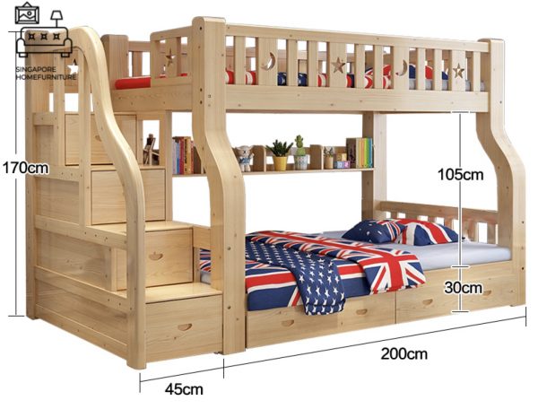 Stavelot Double Decker Bed Frame Singapore Bunk Bed Singapore SingaporeHomeFurniture