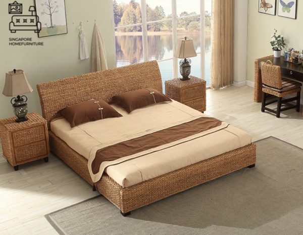 Hannut Rattan Bed Frame Singapore SingaporeHomeFurniture