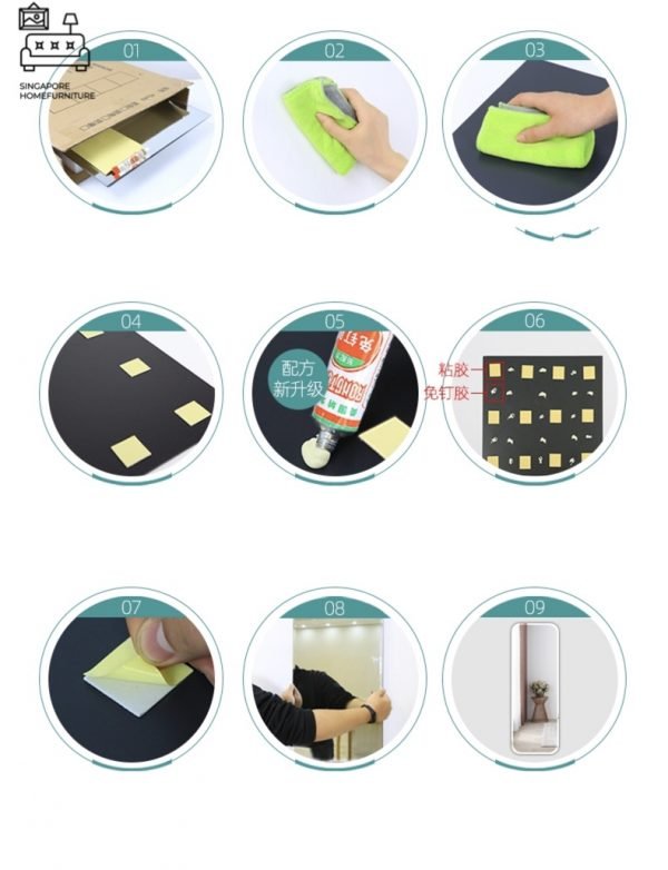 LEKNES® Full Length Mirror | Stick-On Design | No installation required | Simple & Easy | Multiple Lengths | $ - Image 4