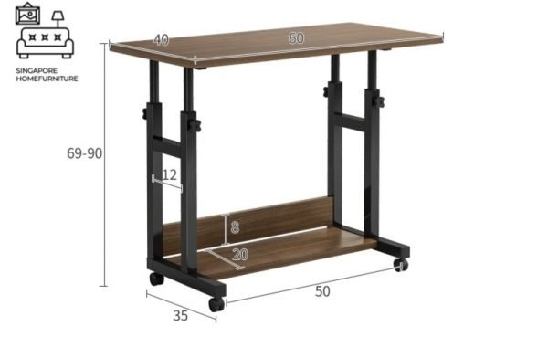 Lomza Computer Table with Wheels Singapore SingaporeHomeFurniture