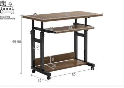 Lomza Computer Table with Wheels Singapore SingaporeHomeFurniture
