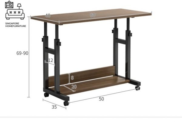 Lomza Computer Table with Wheels Singapore SingaporeHomeFurniture