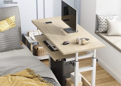 Lomza Computer Table with Wheels Singapore SingaporeHomeFurniture