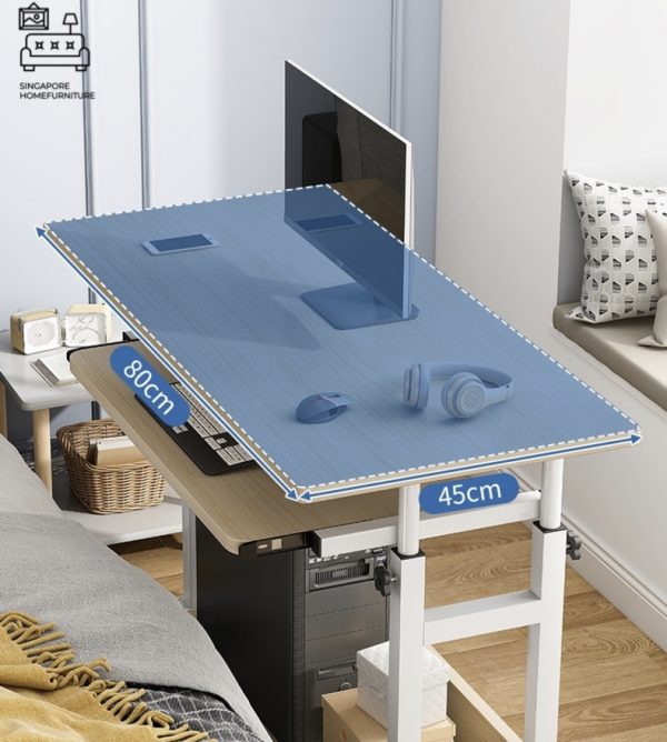 Lomza Computer Table with Wheels Singapore SingaporeHomeFurniture