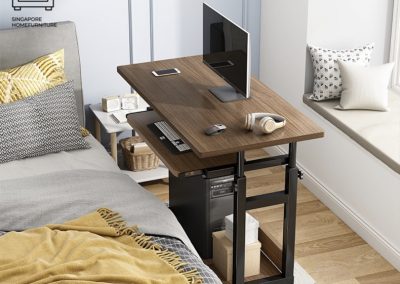 Lomza Computer Table with Wheels Singapore SingaporeHomeFurniture