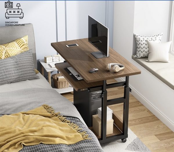 Lomza Computer Table with Wheels Singapore SingaporeHomeFurniture
