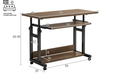 Lomza Computer Table with Wheels Singapore SingaporeHomeFurniture