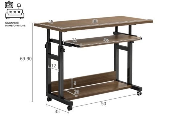 Lomza Computer Table with Wheels Singapore SingaporeHomeFurniture