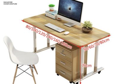 Mielec Computer Table with Wheels Singapore SingaporeHomeFurniture