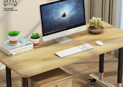 Mielec Computer Table with Wheels Singapore SingaporeHomeFurniture