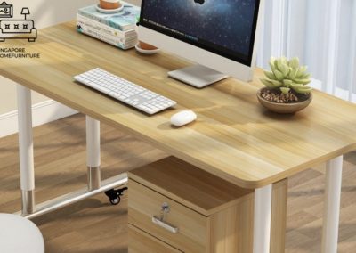 Mielec Computer Table with Wheels Singapore SingaporeHomeFurniture