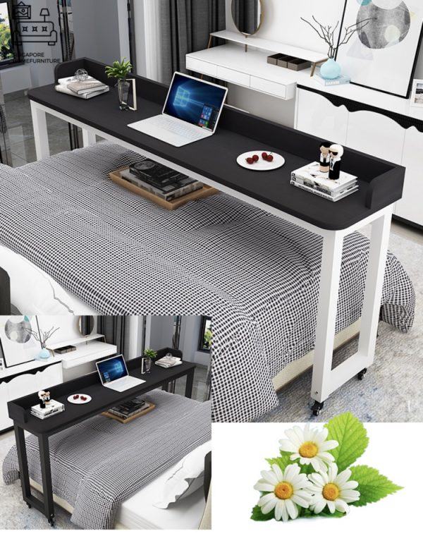 Plock Computer Table with Wheels Singapore SingaporeHomeFurniture