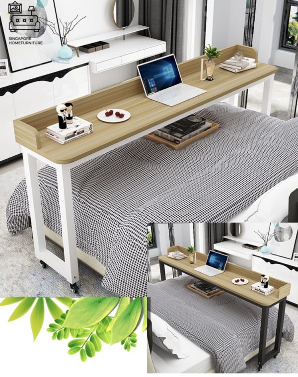 Plock Computer Table with Wheels Singapore SingaporeHomeFurniture