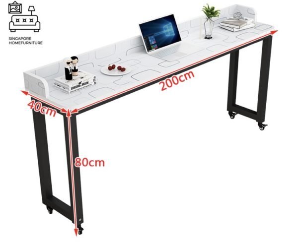 Plock Computer Table with Wheels Singapore SingaporeHomeFurniture