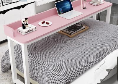 Plock Computer Table with Wheels Singapore SingaporeHomeFurniture