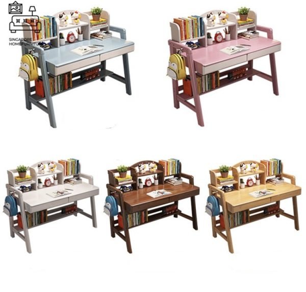 SIEDICE® Kids Desk | Designed for Children | 4 Sizes: 800mm, 1000mm, 1200mm, 1400mm | 5 Colours: Golden Oak, Walnut, Pink, Blue, White | Option: Chair | $$ - Image 8